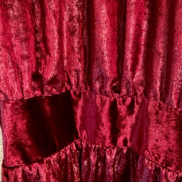 NWT RAMY BROOK Ellin Velvet Halter Garnet Red Mini Dress | Size Large | $398 - Picture 5 of 8
